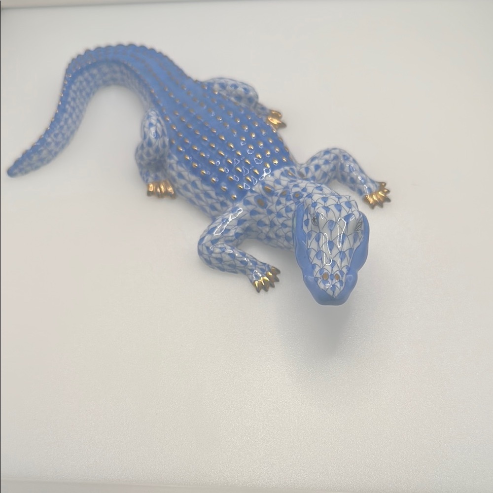 Blue and Gold Reptile Figurine